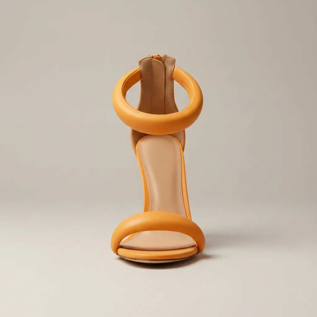 THE ROMANA HEEL — Round-Toe T-Strap Stiletto Sandal - Image 6