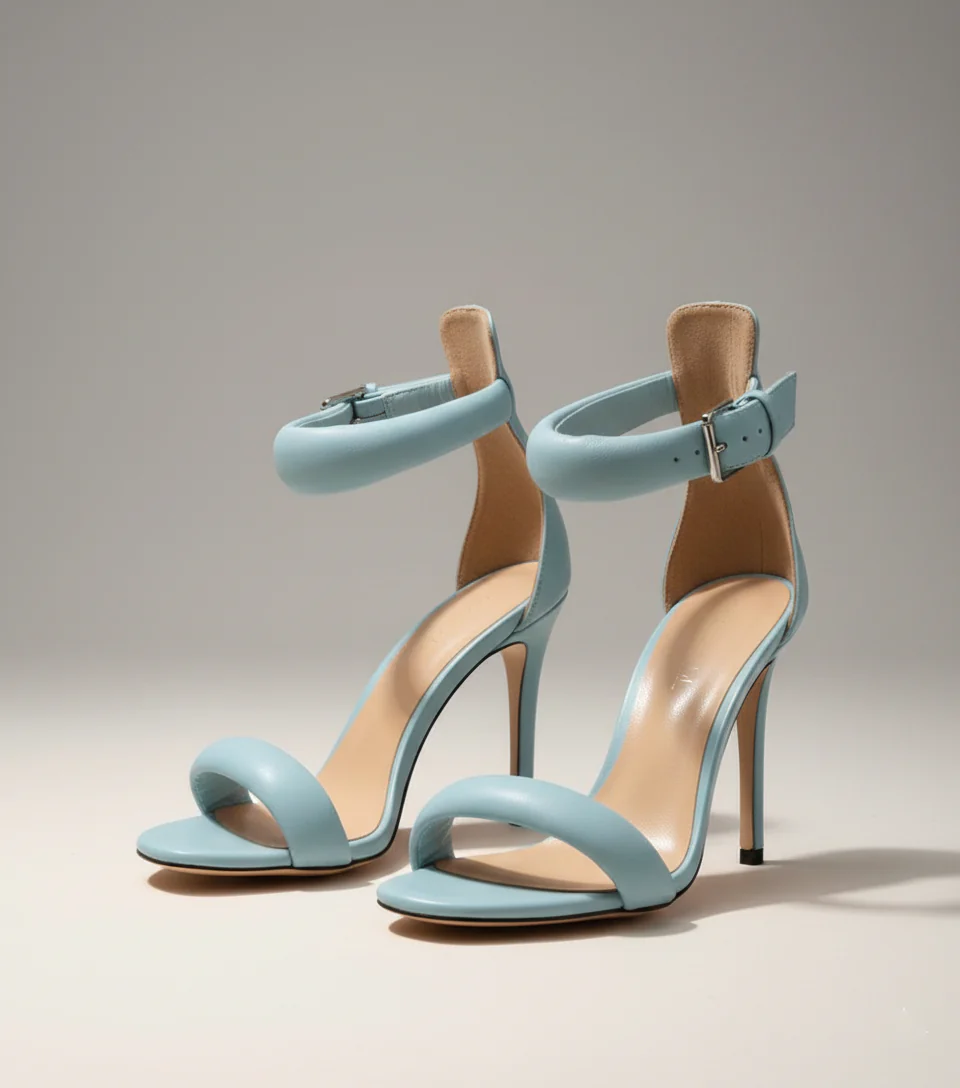 THE ROMANA HEEL — Round-Toe T-Strap Stiletto Sandal - Image 7