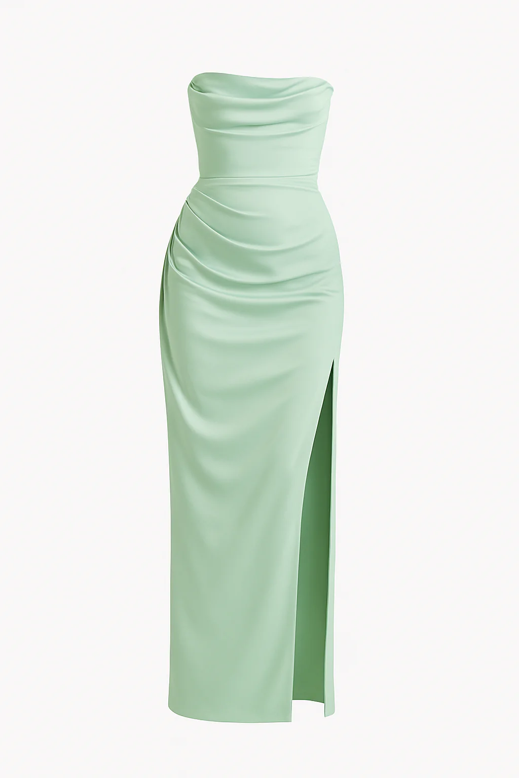 Luna Satin Split Maxi Gown - Image 9