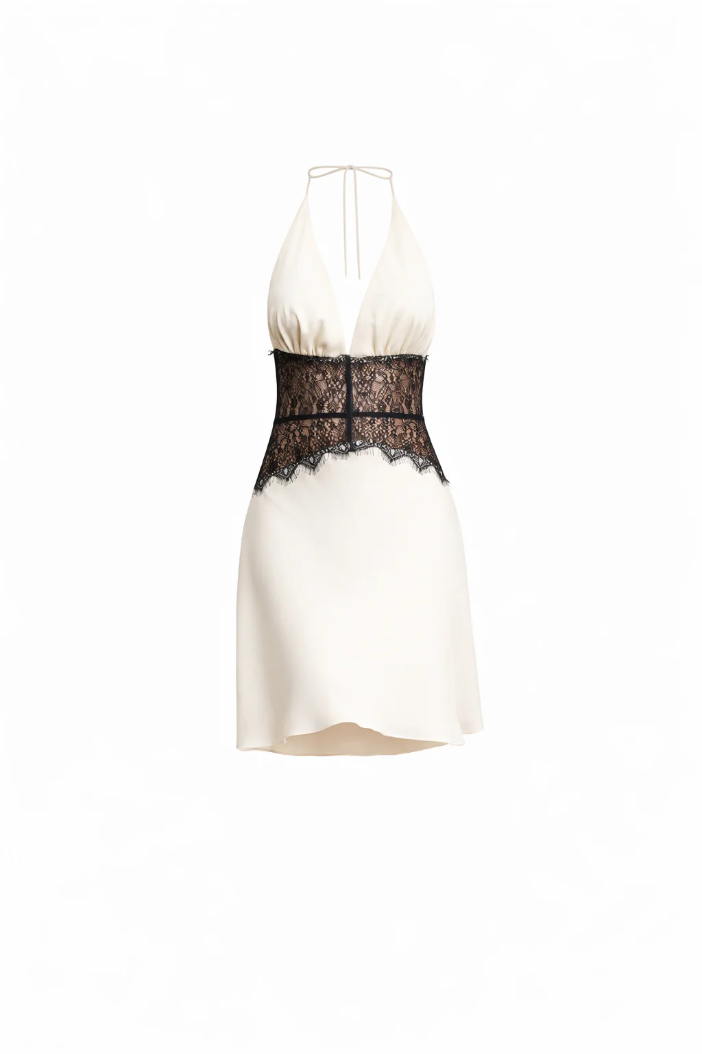 VALENCIA GOWN — Halter Deep-V Satin Maxi with Lace Waist - Image 7