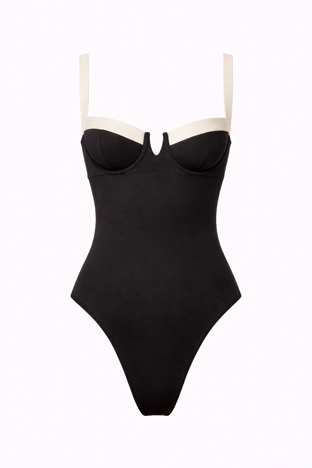 LIDO SWIMSUIT — Contrast Trim Open Back One-Piece - Image 3