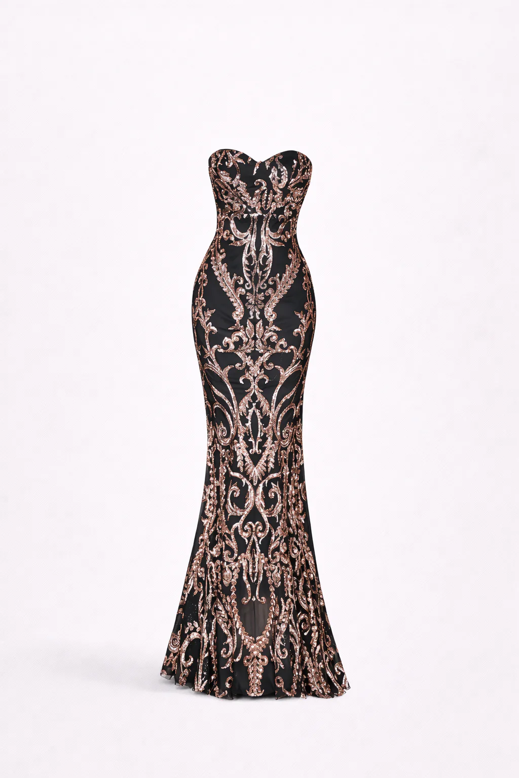 Baroque Gown— Strapless Sequin Embroidered Mermaid Dress - Image 8