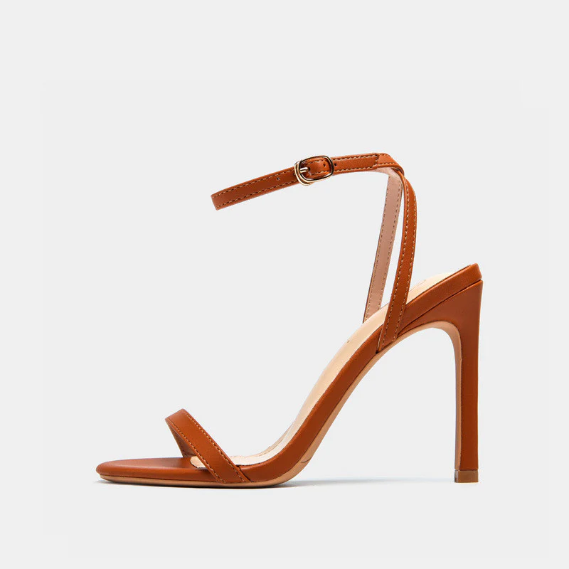 Noir Ankle Strap Heeled Sandals - Image 5