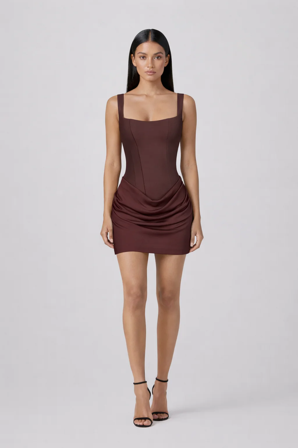 Siena Mini— Corset Bodice Draped Skirt Dress