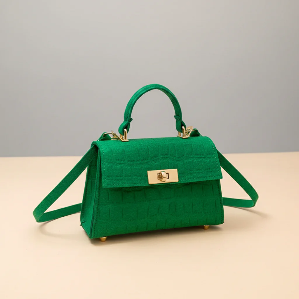 SIENNA BAG — Structured Croc-Embossed Mini Top-Handle - Image 4