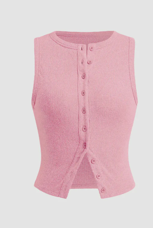 Arden Ribbed Button Tank - Image 6