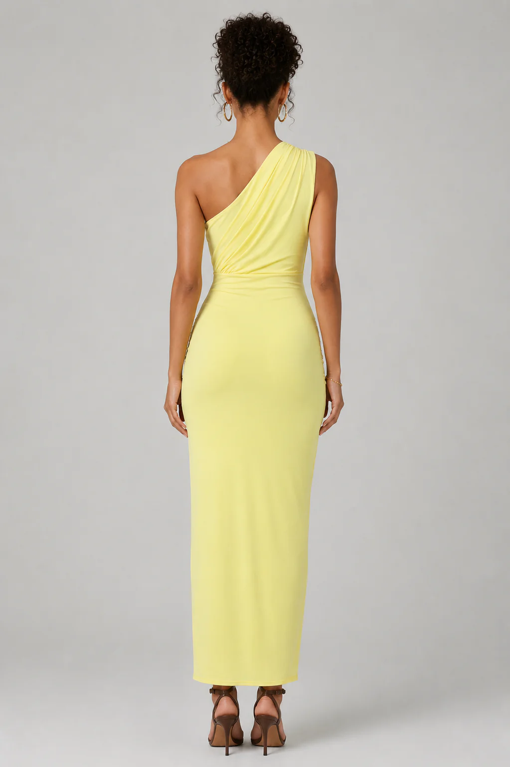 SOLEIL DRESS — One Shoulder Draped Maxi - Image 2