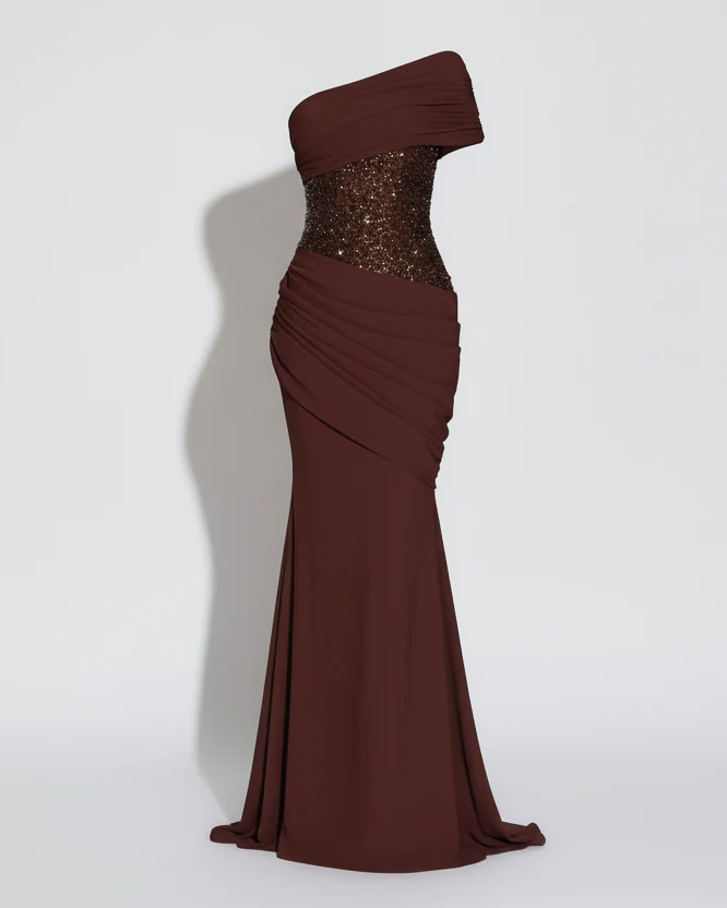 ALBA DRESS — Draped Strapless Maxi - Image 4