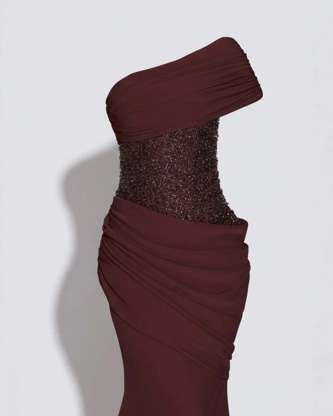 ALBA DRESS — Draped Strapless Maxi - Image 5