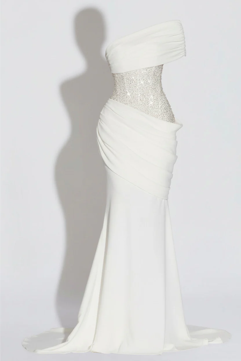 ALBA DRESS — Draped Strapless Maxi - Image 8