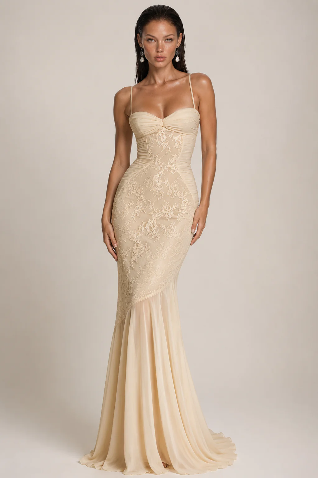 AMÉLIE DRESS — Lace Corset Maxi Dress