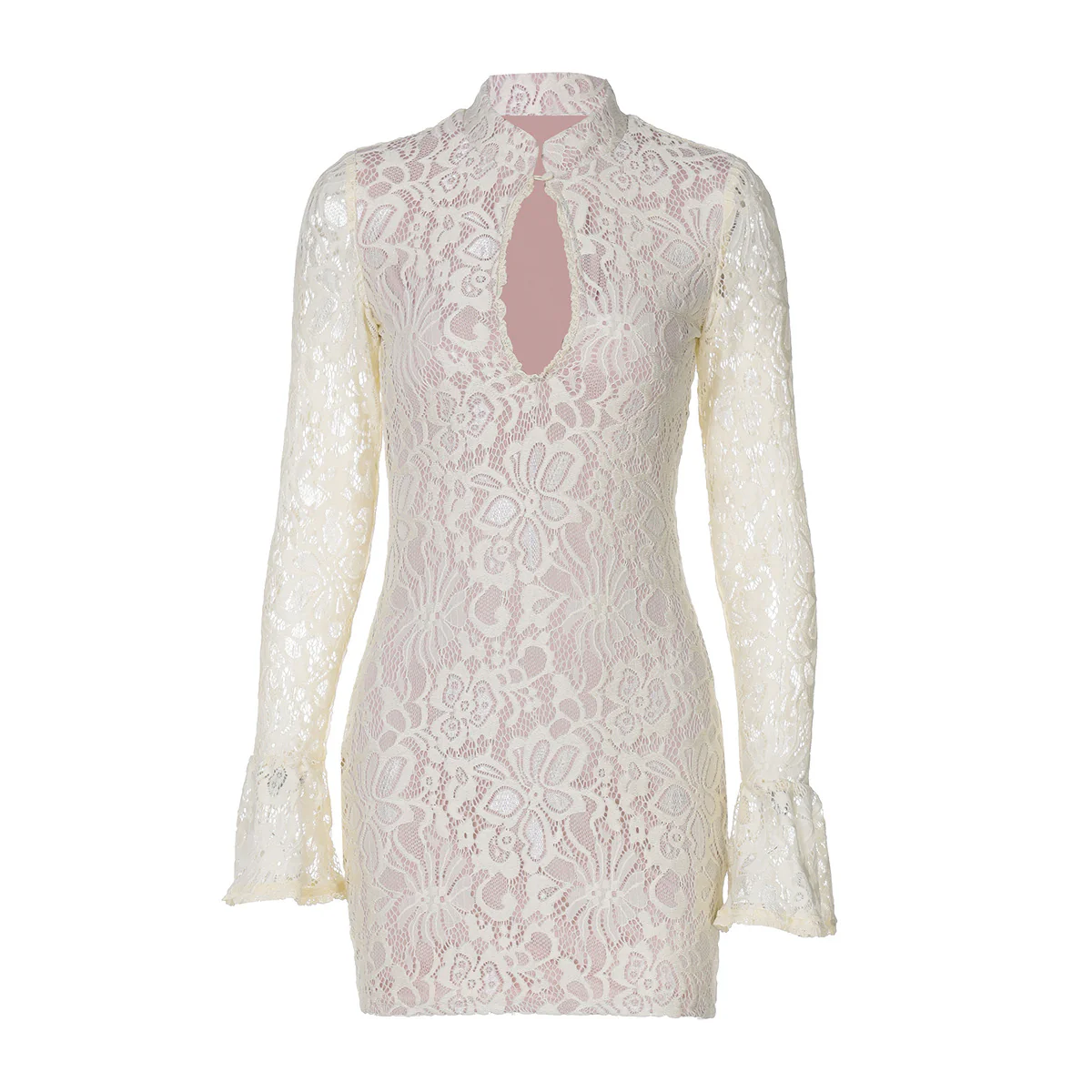 Delilah Lace Keyhole Mini Dress - Image 7