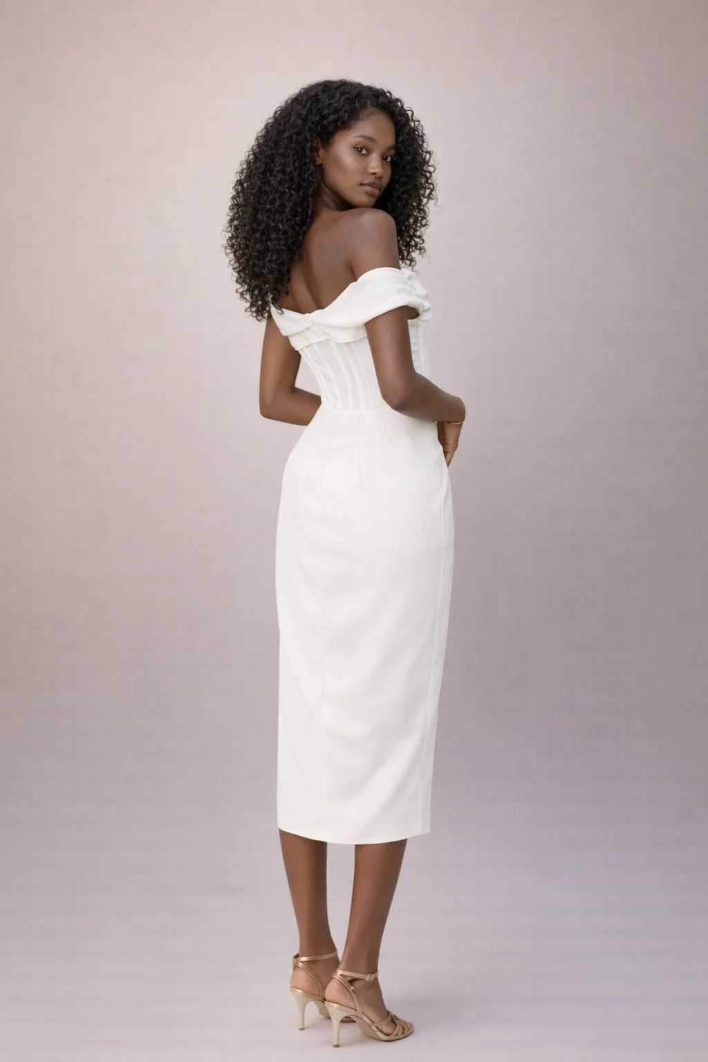 AURELIA DRESS — Asymmetric Corset Midi with Slit - Image 2