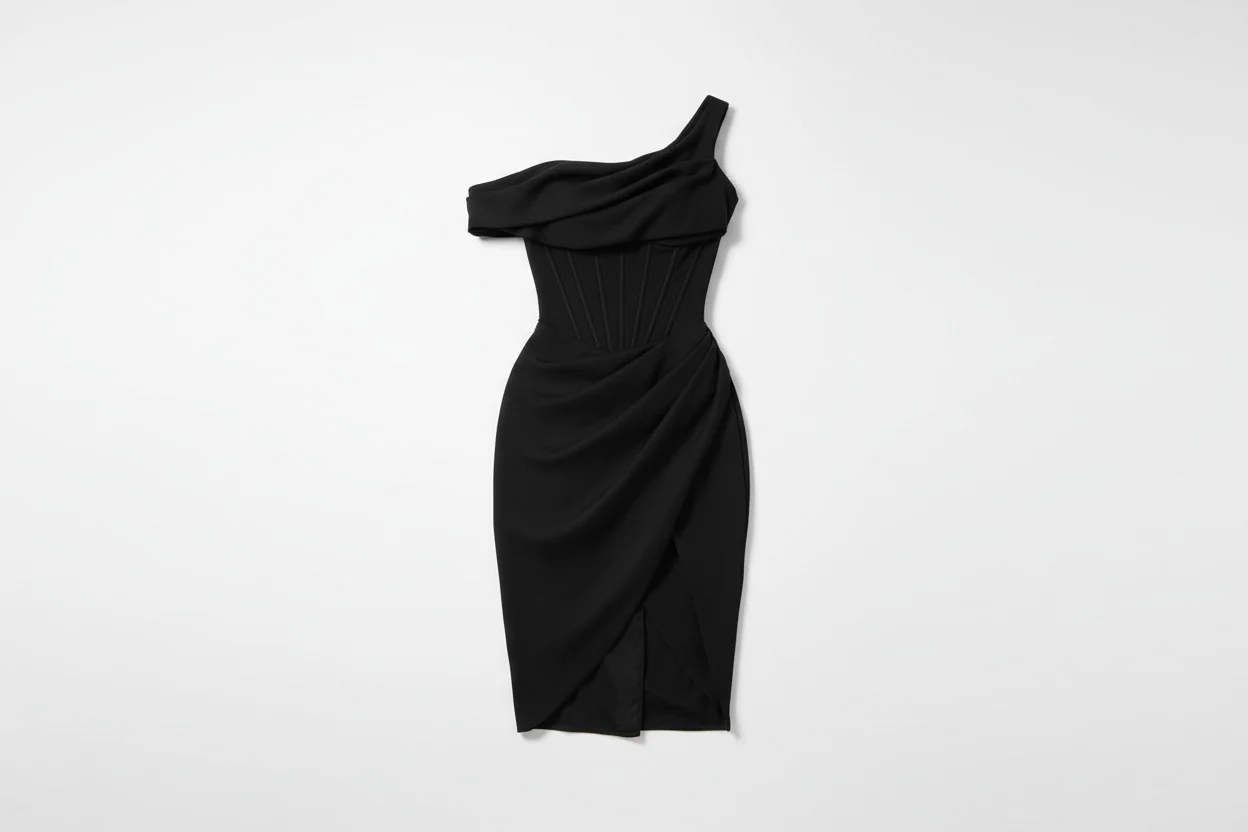 AURELIA DRESS — Asymmetric Corset Midi with Slit - Image 7