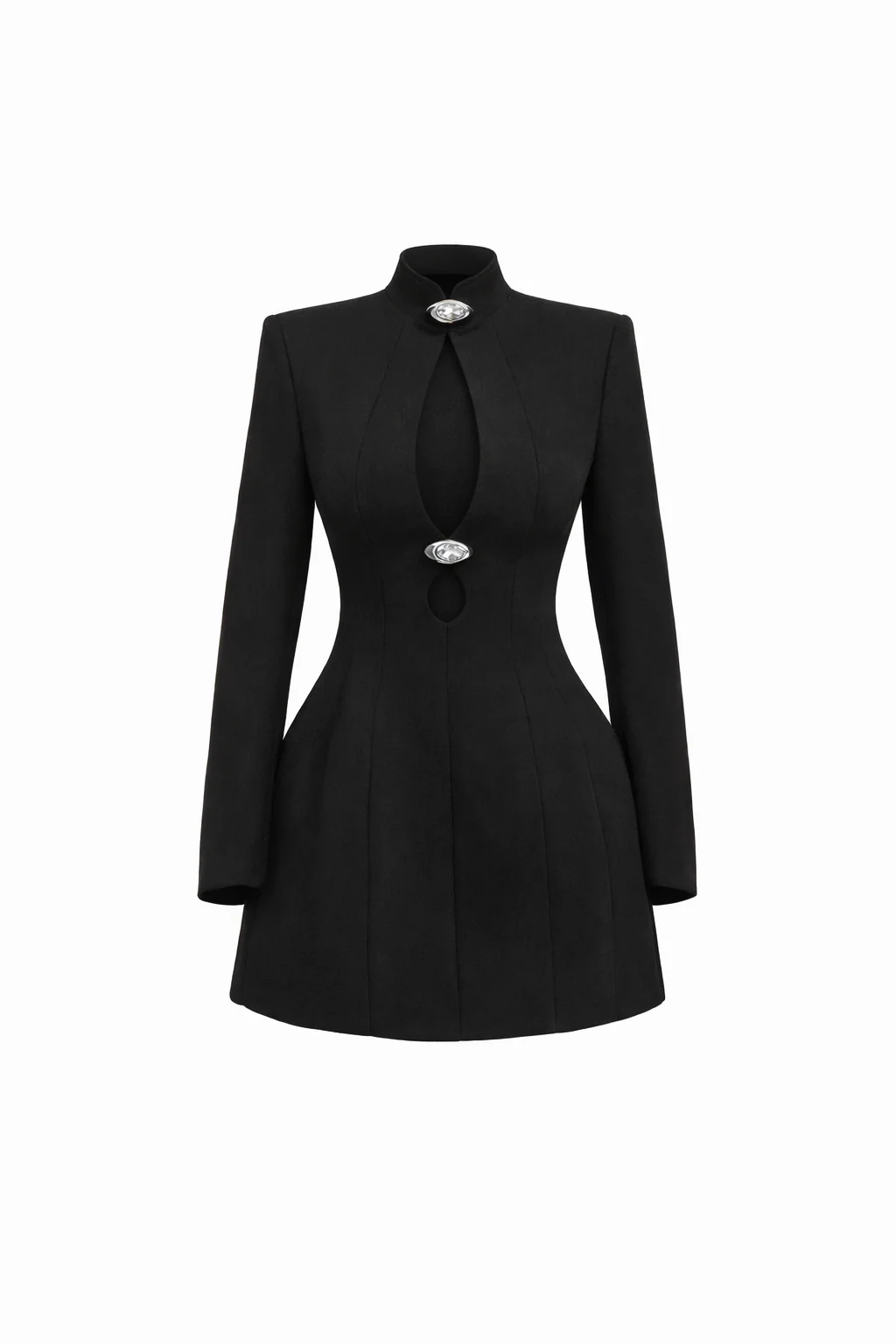 JADE MINI — Mandarin Collar Cutout with Crystal Buttons - Image 3