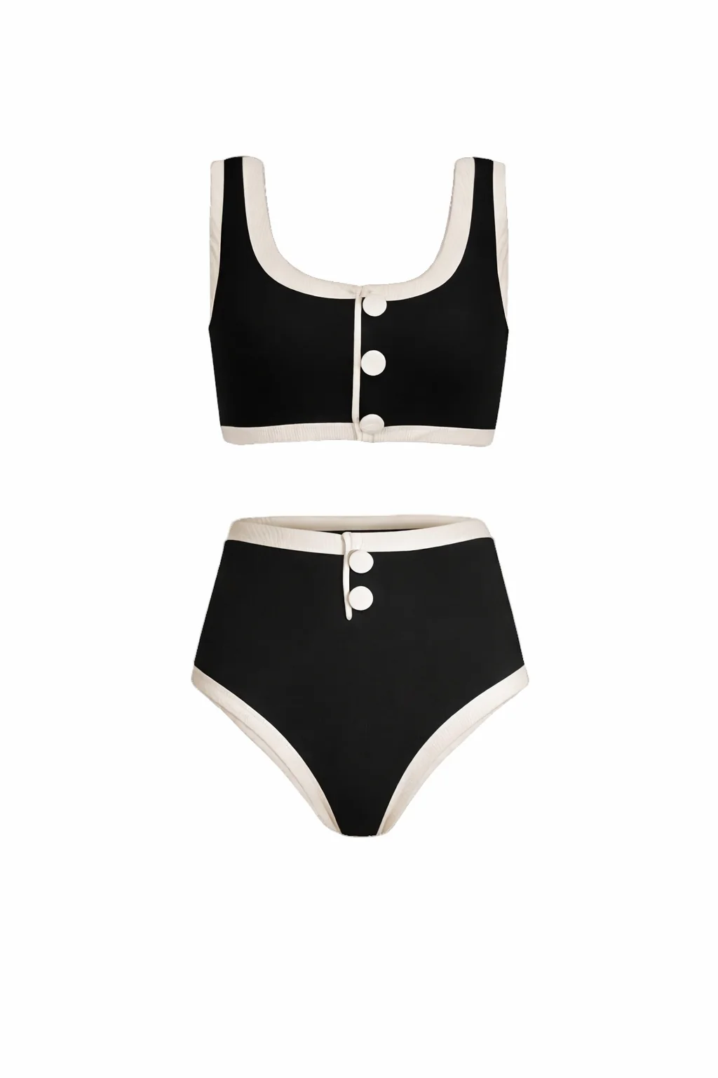 THE MONROE SET — Contrast Trim Ribbed Bikini - Image 2