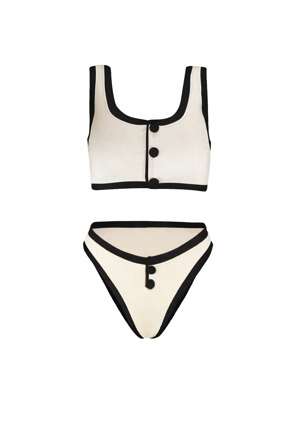 THE MONROE SET — Contrast Trim Ribbed Bikini - Image 3