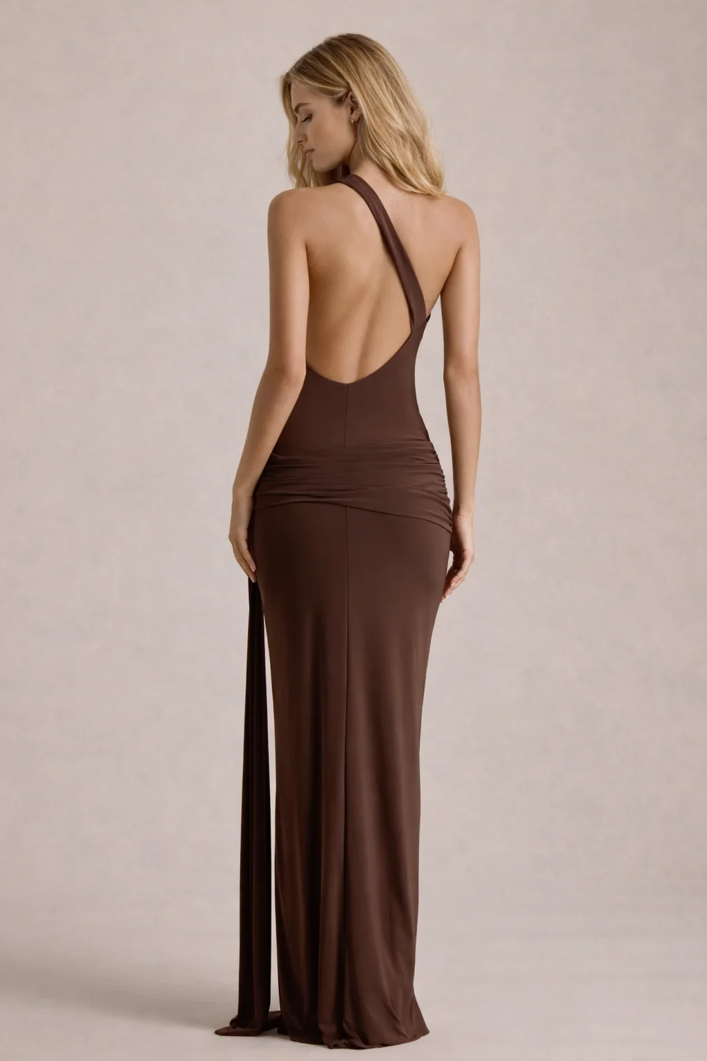 SEDONA GOWN — Asymmetric Halter with Metal Waist Detail - Image 2