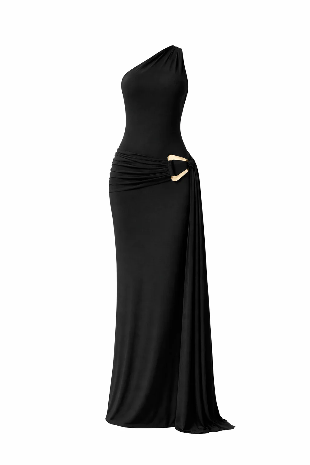 SEDONA GOWN — Asymmetric Halter with Metal Waist Detail - Image 4