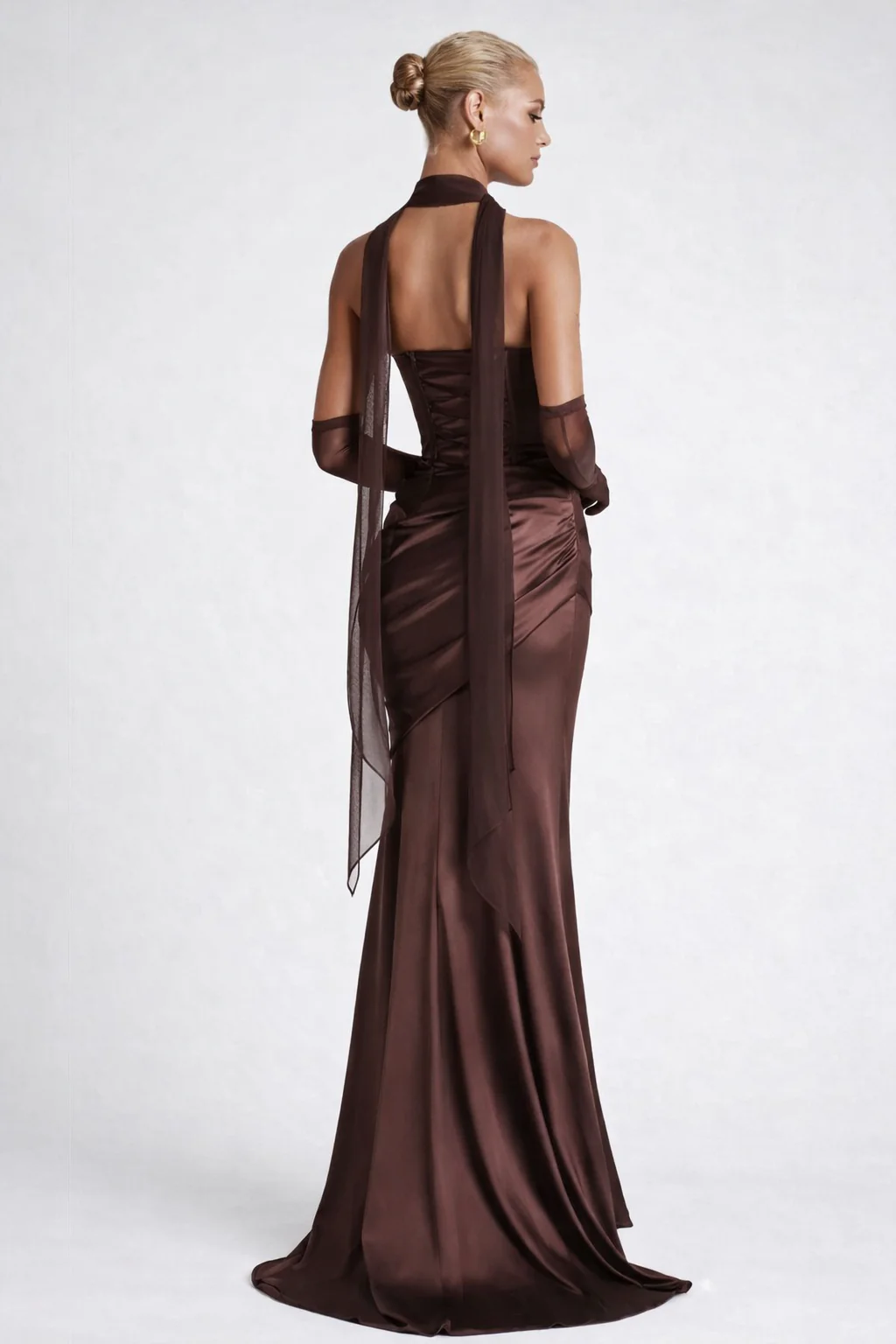 THE GENEVIEVE GOWN — Corset Cowl-Neck Maxi with Detachable Drape - Image 2
