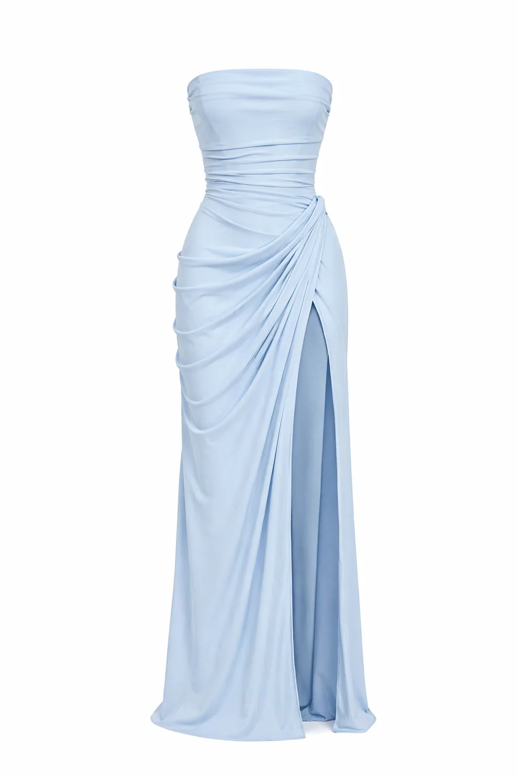 CELESTE MAXI — Strapless Ruched Slit Gown - Image 3