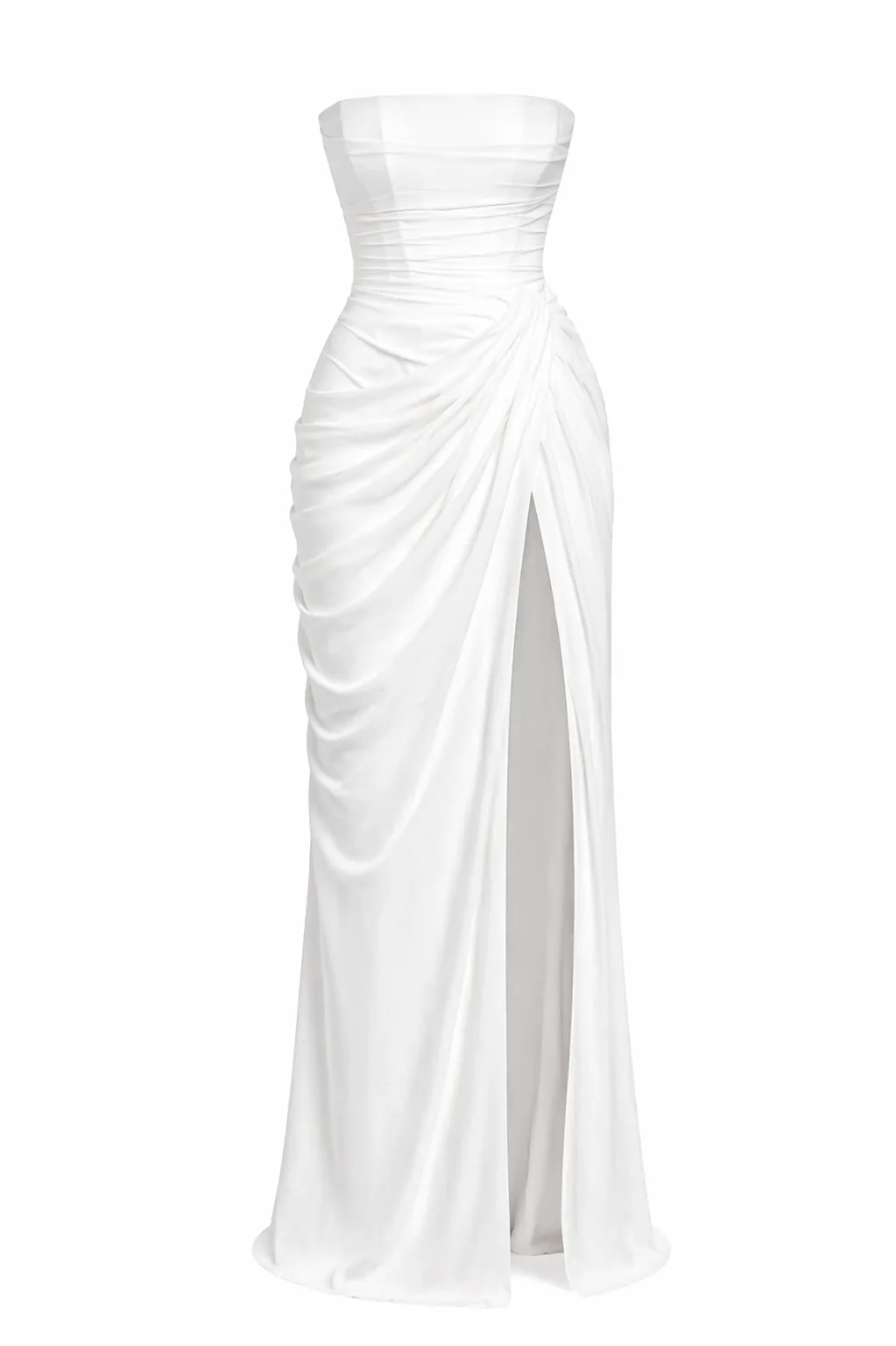 CELESTE MAXI — Strapless Ruched Slit Gown - Image 5