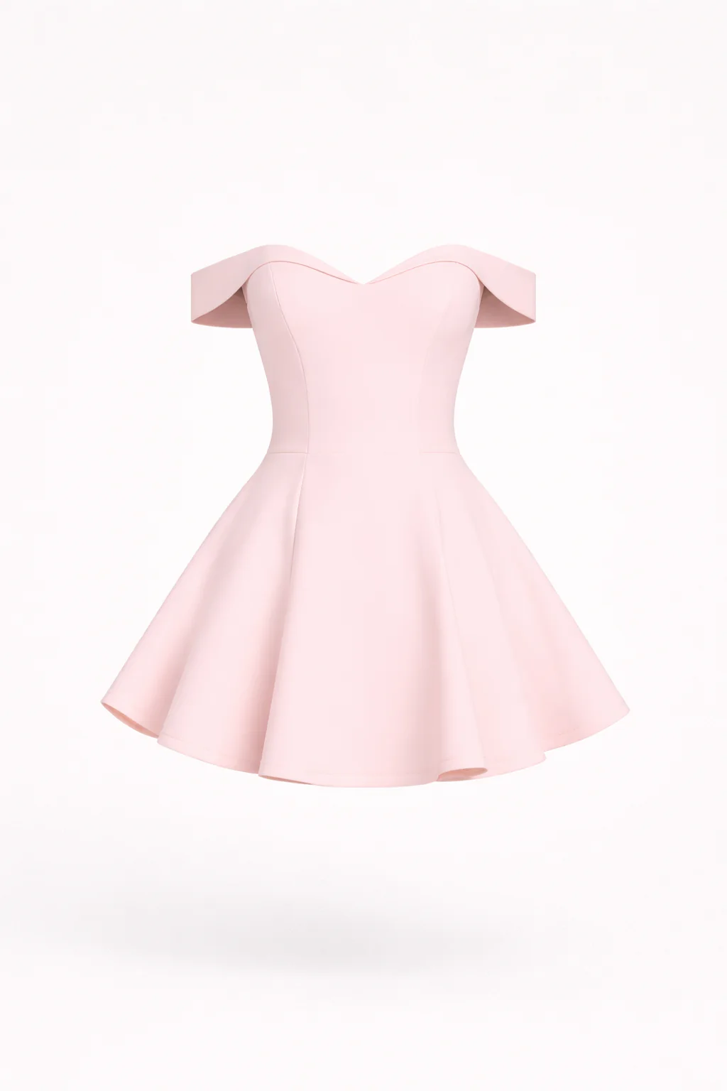 Coco Mini Dress— Off-Shoulder Contrast Trim Skater Dress - Image 4
