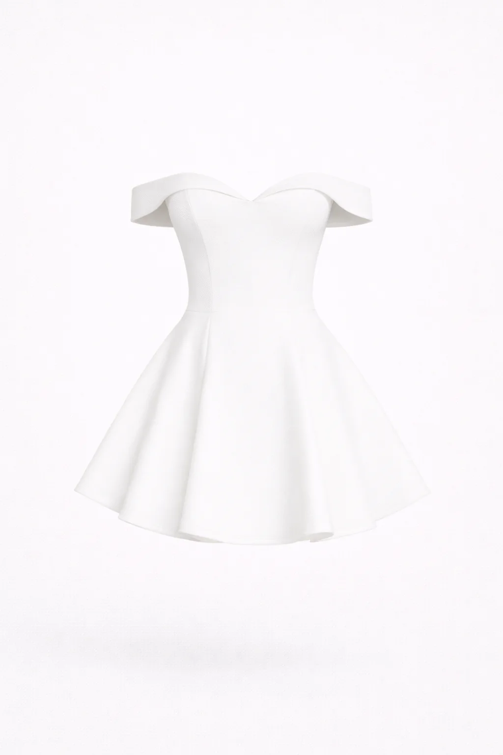 Coco Mini Dress— Off-Shoulder Contrast Trim Skater Dress - Image 6