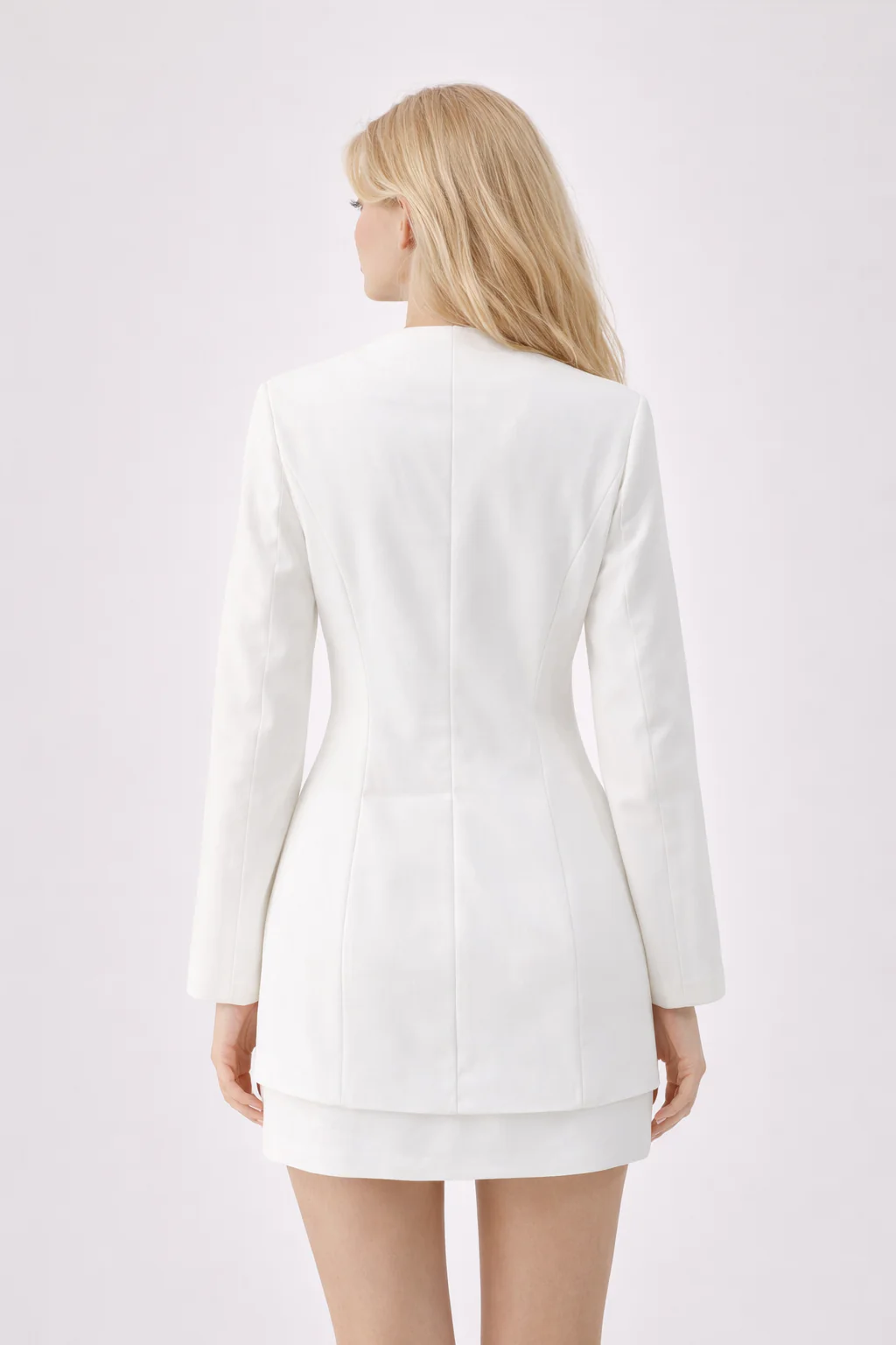 MADELEINE SET — Round-Neck Tailored Jacket with Mini Skirt - Image 2