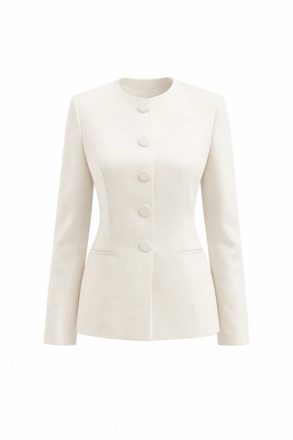 MADELEINE SET — Round-Neck Tailored Jacket with Mini Skirt - Image 3