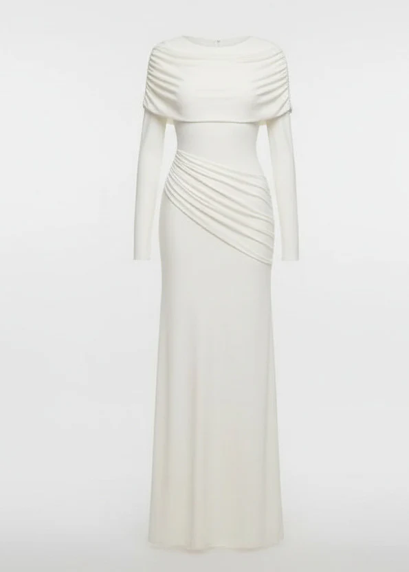 AURELIA GOWN — Draped Long-Sleeve Maxi Dress - Image 3