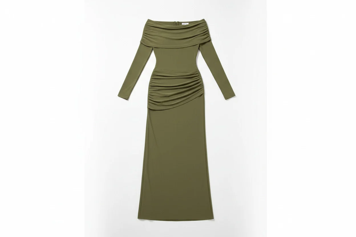 AURELIA GOWN — Draped Long-Sleeve Maxi Dress - Image 5