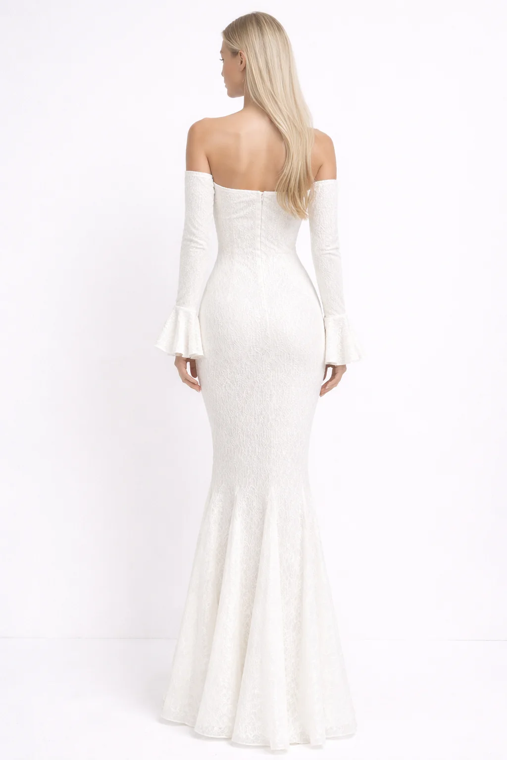 ODETTE GOWN — Off-Shoulder Mermaid with Bell Sleeves - Image 2