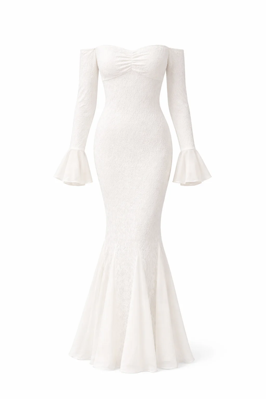 ODETTE GOWN — Off-Shoulder Mermaid with Bell Sleeves - Image 5
