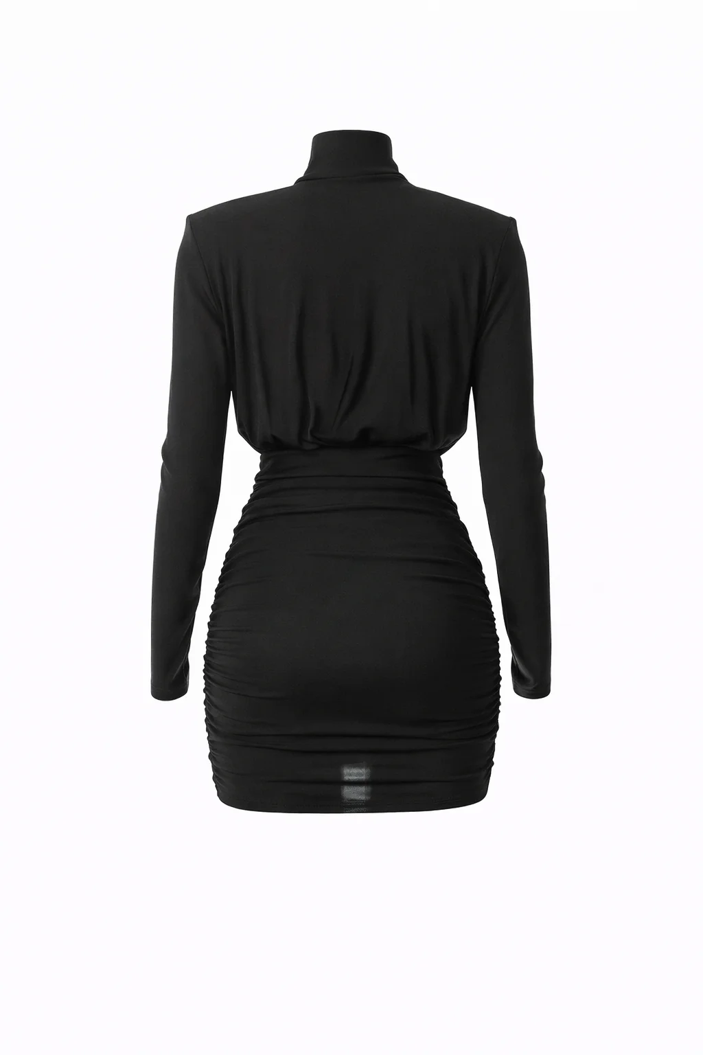 Arden Dress  — High-Neck Ruched Mini with Draped Bodice - Image 4