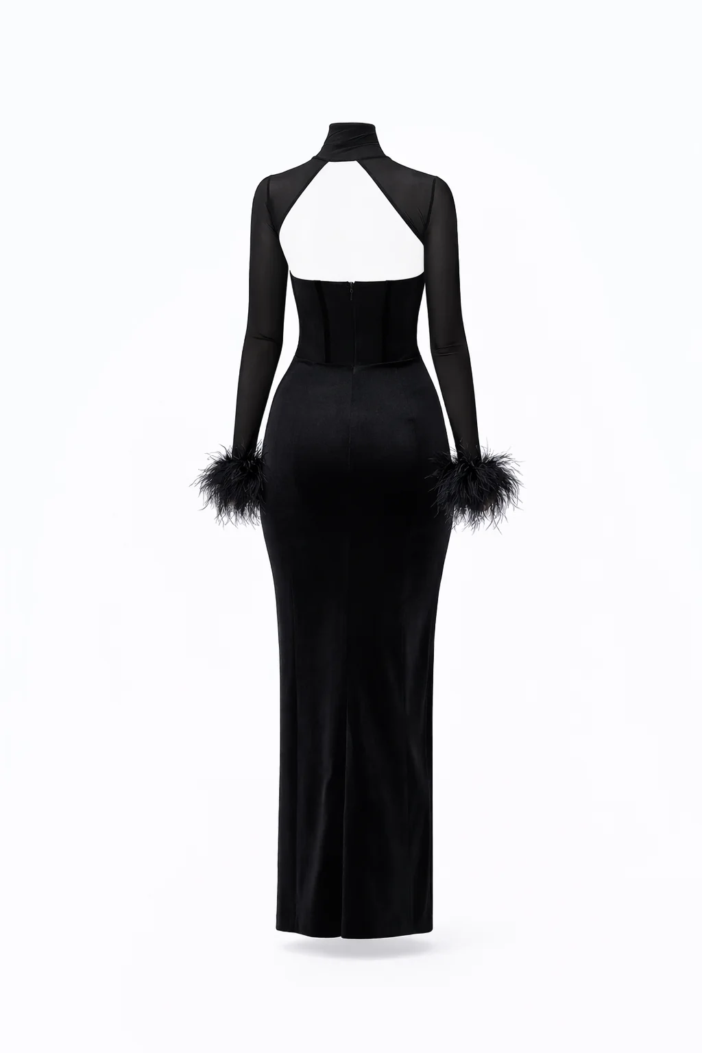 Bianca Velour Mesh Corset Maxi Dress - Image 5
