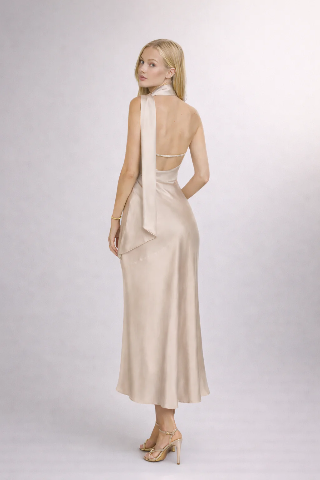 MIRA DRESS — Satin Halter Silhouette - Image 2
