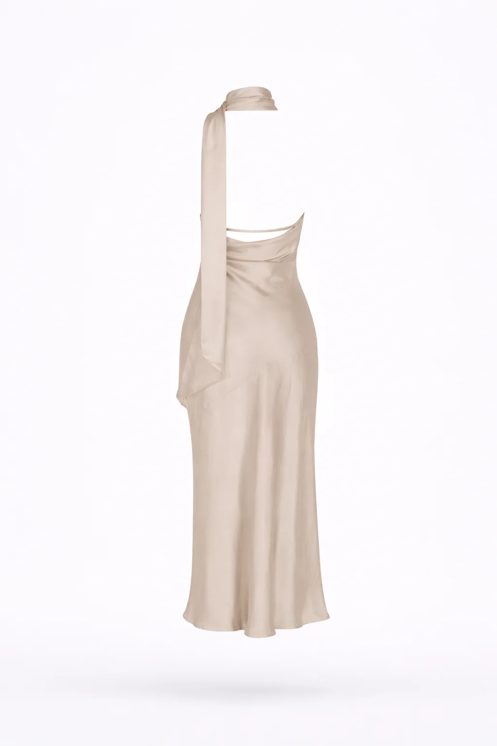 MIRA DRESS — Satin Halter Silhouette - Image 3