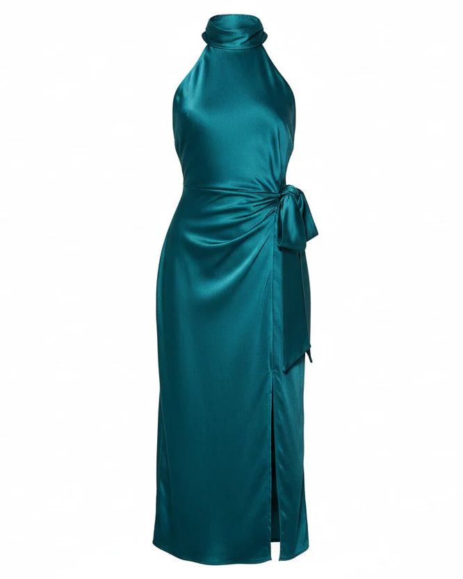 MIRA DRESS — Satin Halter Silhouette - Image 7