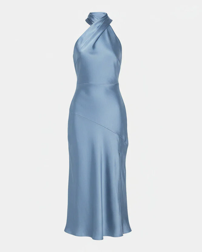 MIRA DRESS — Satin Halter Silhouette - Image 8