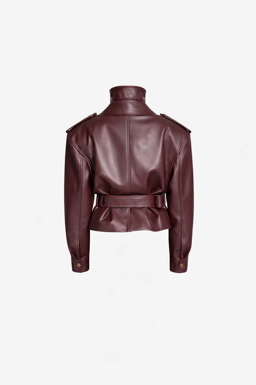 VIVIENNE JACKET — Structured Faux Leather with Belted Waist - Image 3