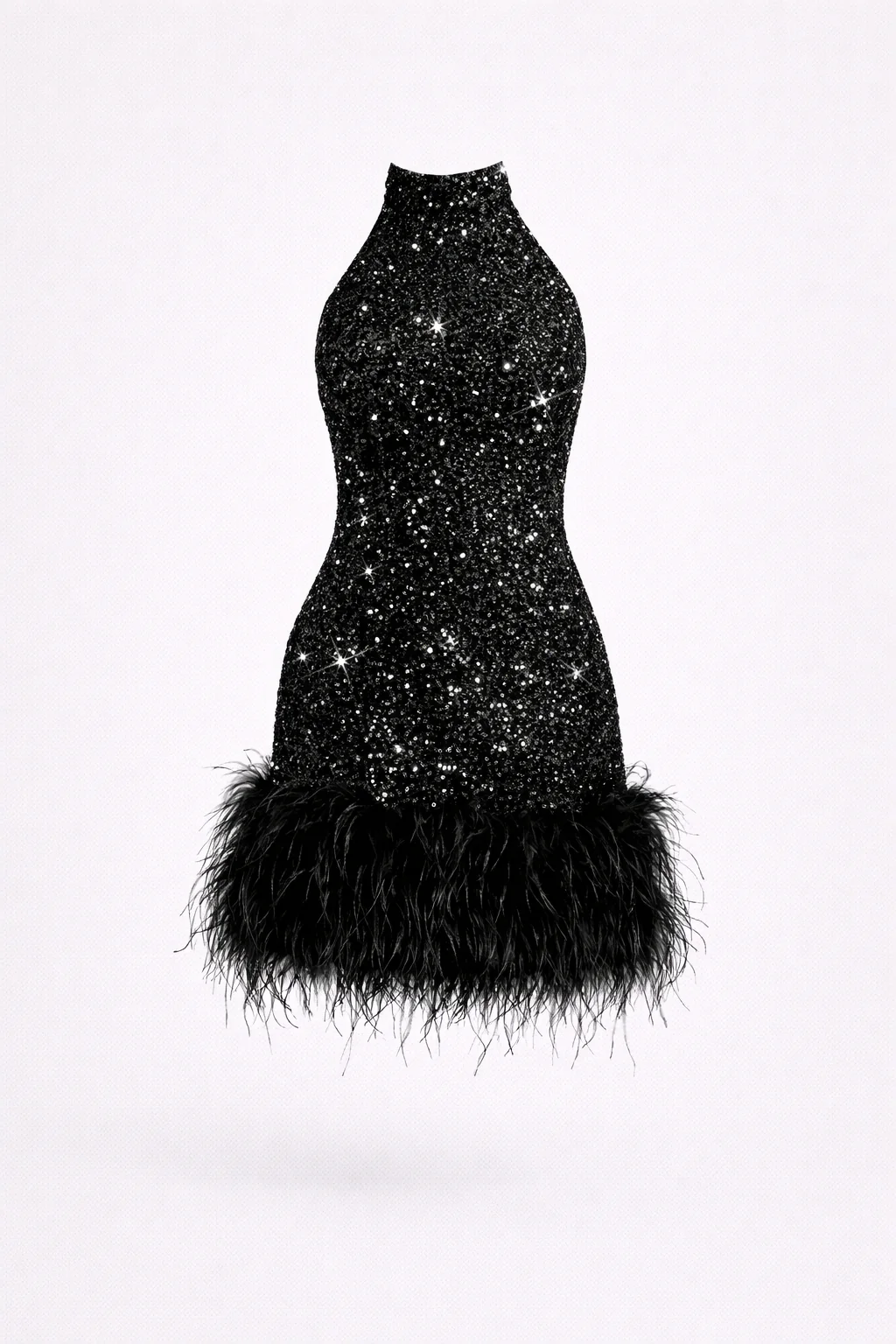 Cannes Mini — Sequin Halter Dress - Image 3