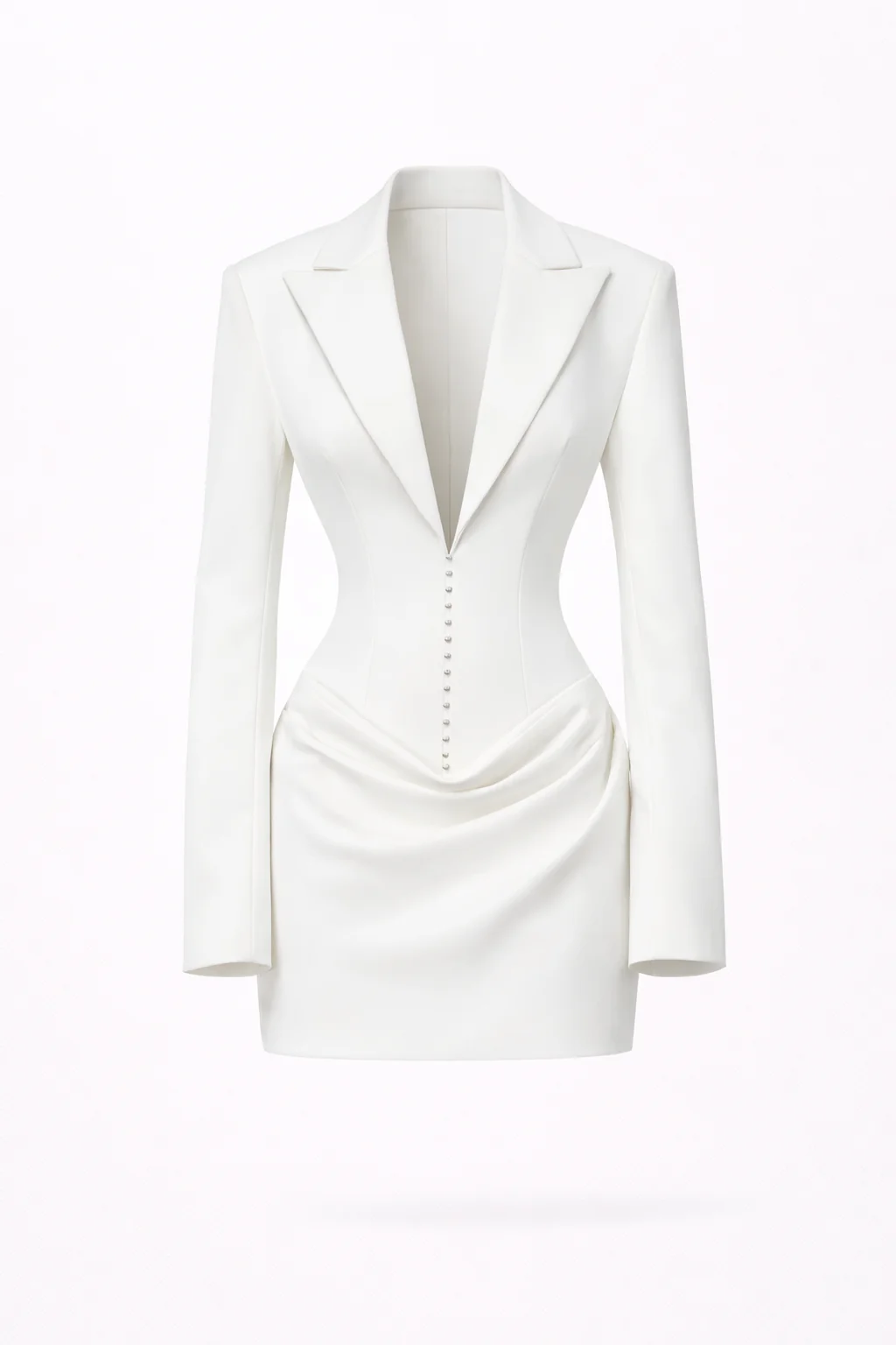 THE INES DRESS — Deep-V Blazer Mini with Hook-Eye Closure - Image 3