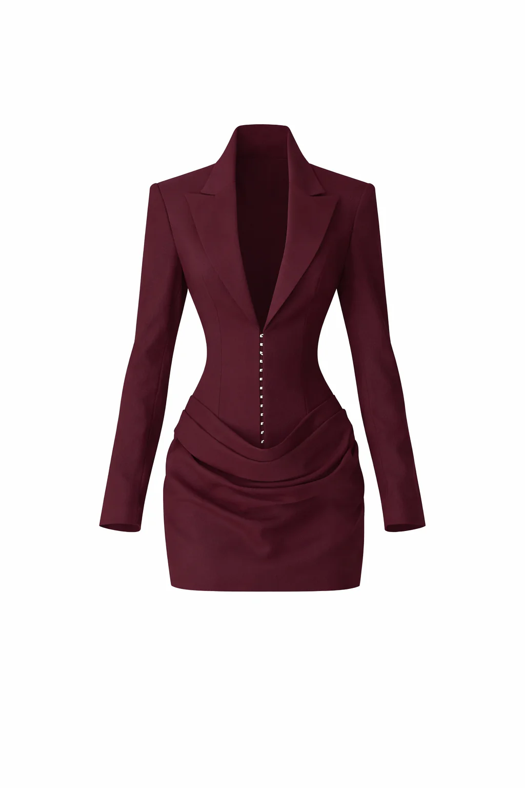 THE INES DRESS — Deep-V Blazer Mini with Hook-Eye Closure - Image 4