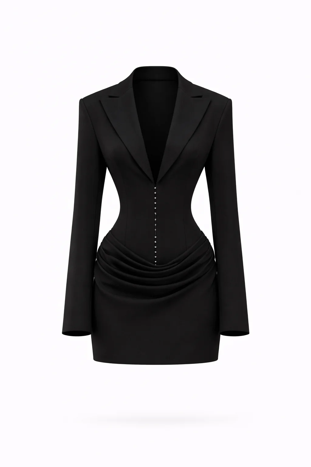 THE INES DRESS — Deep-V Blazer Mini with Hook-Eye Closure - Image 5