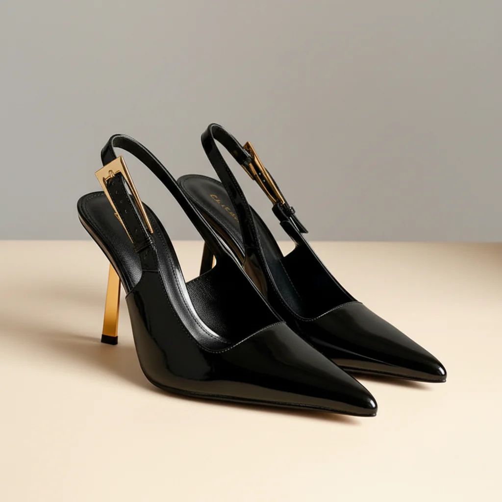THE CAPRI SLINGBACK — Pointed-Toe Croc-Embossed Stiletto - Image 3