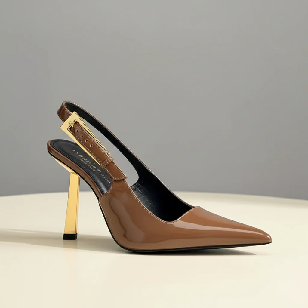 THE CAPRI SLINGBACK — Pointed-Toe Croc-Embossed Stiletto - Image 5